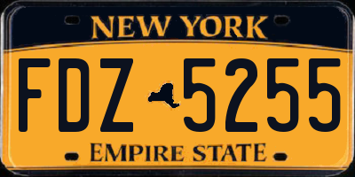 NY license plate FDZ5255