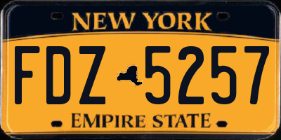 NY license plate FDZ5257