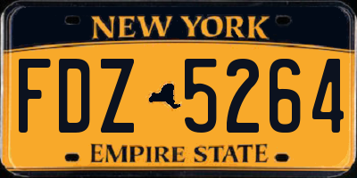 NY license plate FDZ5264