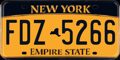 NY license plate FDZ5266