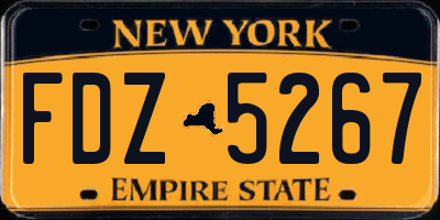 NY license plate FDZ5267