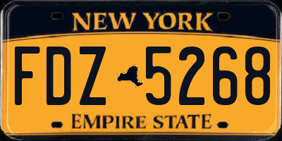 NY license plate FDZ5268