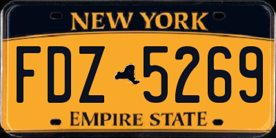 NY license plate FDZ5269