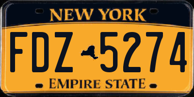 NY license plate FDZ5274