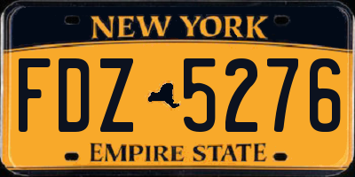 NY license plate FDZ5276