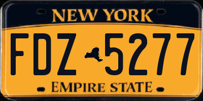 NY license plate FDZ5277
