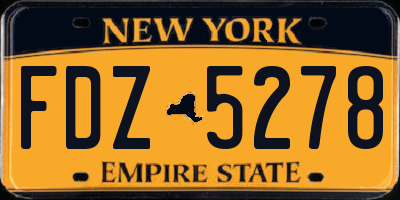 NY license plate FDZ5278