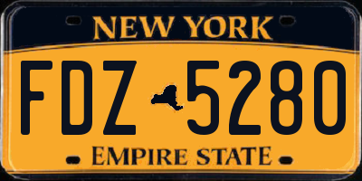 NY license plate FDZ5280