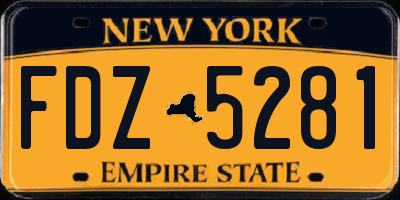 NY license plate FDZ5281