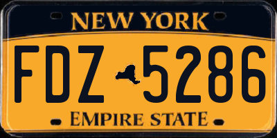 NY license plate FDZ5286
