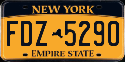 NY license plate FDZ5290