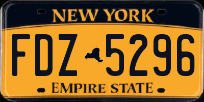 NY license plate FDZ5296