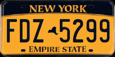 NY license plate FDZ5299