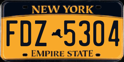 NY license plate FDZ5304