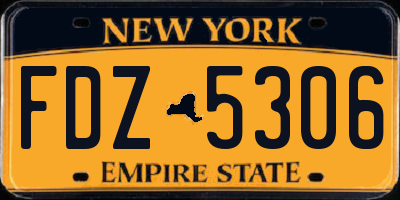 NY license plate FDZ5306