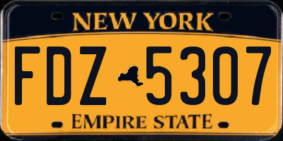 NY license plate FDZ5307