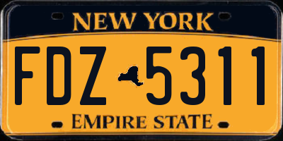 NY license plate FDZ5311