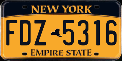 NY license plate FDZ5316