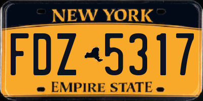 NY license plate FDZ5317