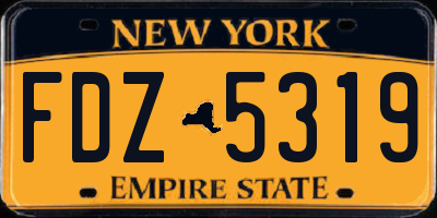 NY license plate FDZ5319