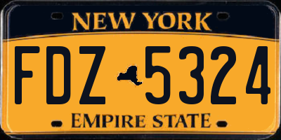 NY license plate FDZ5324