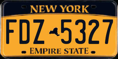 NY license plate FDZ5327