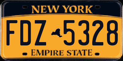 NY license plate FDZ5328