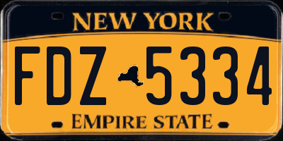 NY license plate FDZ5334