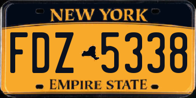 NY license plate FDZ5338