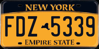 NY license plate FDZ5339