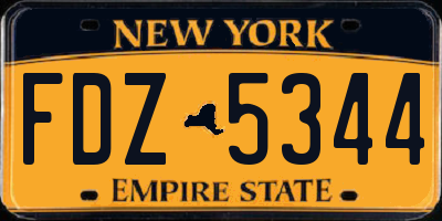 NY license plate FDZ5344