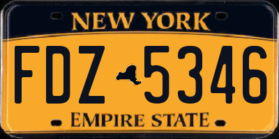NY license plate FDZ5346