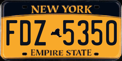 NY license plate FDZ5350