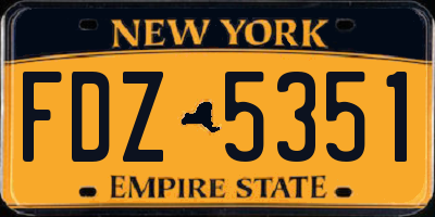 NY license plate FDZ5351