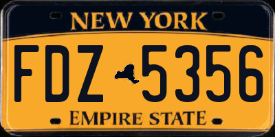 NY license plate FDZ5356