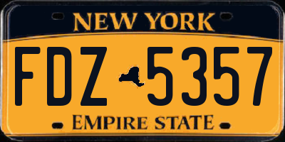 NY license plate FDZ5357
