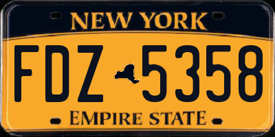 NY license plate FDZ5358