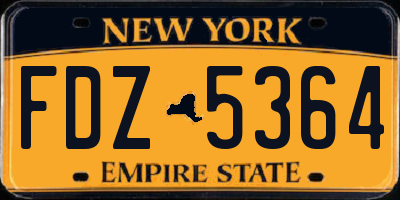 NY license plate FDZ5364