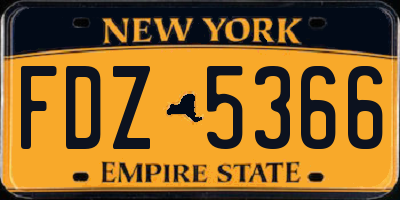 NY license plate FDZ5366