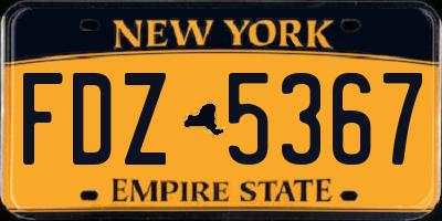 NY license plate FDZ5367