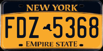 NY license plate FDZ5368