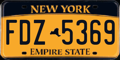NY license plate FDZ5369