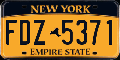 NY license plate FDZ5371