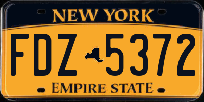 NY license plate FDZ5372