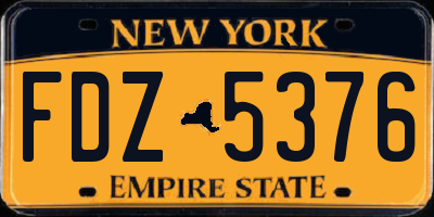 NY license plate FDZ5376