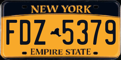 NY license plate FDZ5379