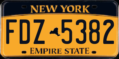 NY license plate FDZ5382