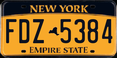 NY license plate FDZ5384