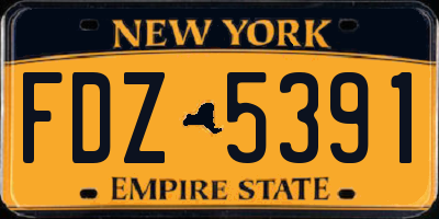 NY license plate FDZ5391