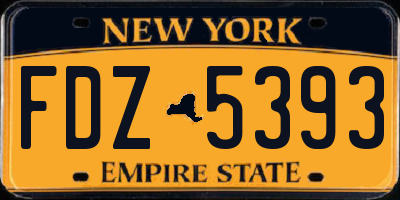 NY license plate FDZ5393